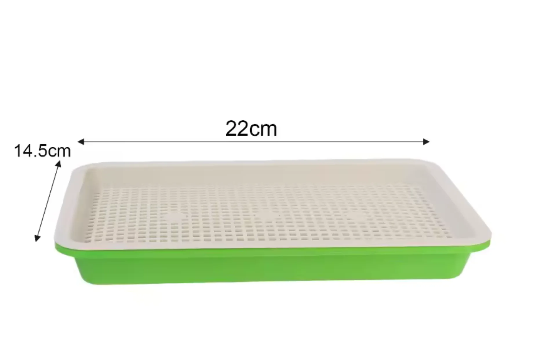 Kiemtray voor microgroenten met geperforeerd rooster, 22 x 14,5 cm
